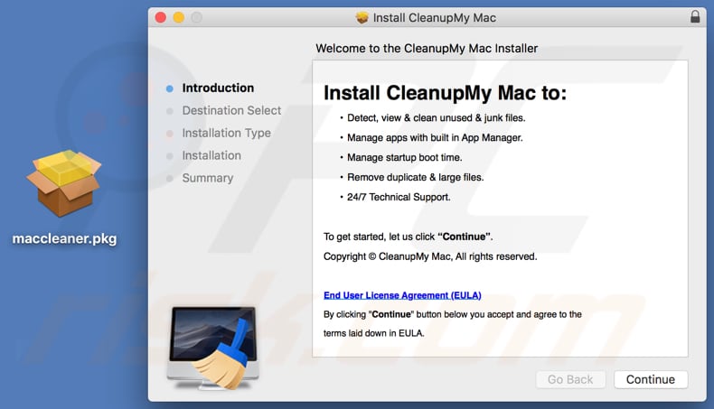 mac cleaner popup